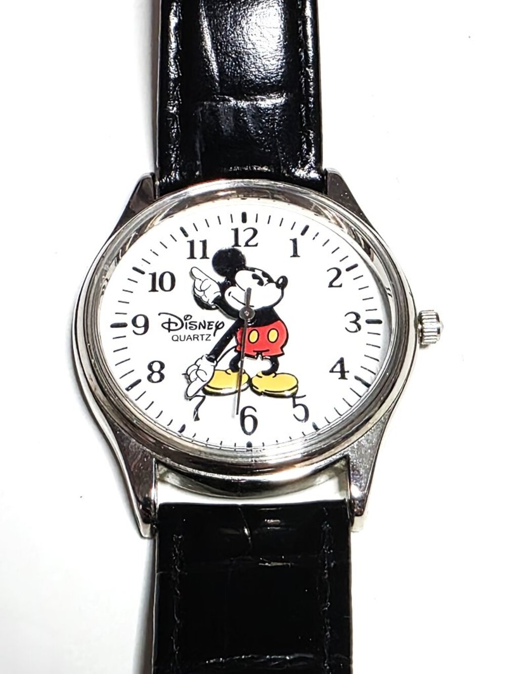 Disney Mickey Mouse men's watch with black leather band